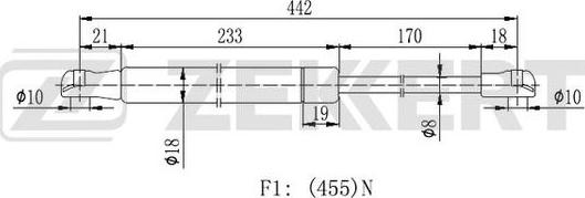 Zekkert GF-2166 - Ammortizatore pneumatico, Cofano bagagli / vano carico autozon.pro