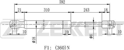 Zekkert GF-2104 - Ammortizzatore pneumatico, Cofano motore autozon.pro