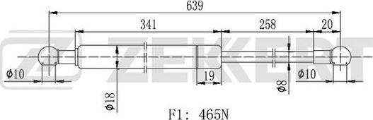 Zekkert GF2113 - Ammortizatore pneumatico, Cofano bagagli / vano carico autozon.pro