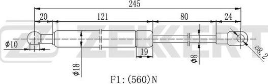 Zekkert GF-2186 - Ammortizzatore pneumatico,Lunotto posteriore autozon.pro