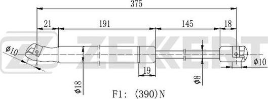 Zekkert GF-2136 - Ammortizatore pneumatico, Cofano bagagli / vano carico autozon.pro