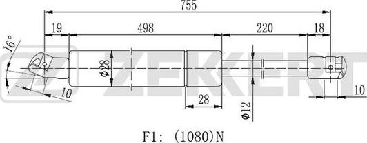 Zekkert GF-2138 - Ammortizatore pneumatico, Cofano bagagli / vano carico autozon.pro