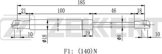 Zekkert GF-2124 - Ammortizzatore pneumatico, Freno stazionam. a pedale autozon.pro