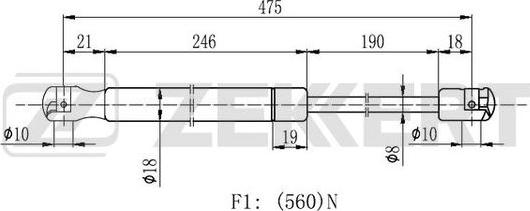 Zekkert GF-2126 - Ammortizatore pneumatico, Cofano bagagli / vano carico autozon.pro