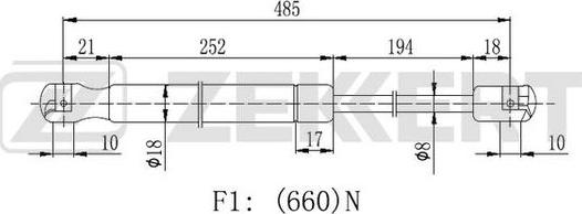 Zekkert GF-2392 - Ammortizatore pneumatico, Cofano bagagli / vano carico autozon.pro