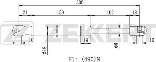 Zekkert GF-2341 - Ammortizatore pneumatico, Cofano bagagli / vano carico autozon.pro