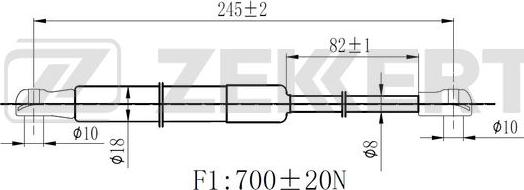 Zekkert GF-2347 - Ammortizzatore pneumatico, Cofano motore autozon.pro