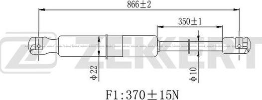 Zekkert GF-2361 - Ammortizatore pneumatico, Cofano bagagli / vano carico autozon.pro