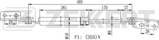 Zekkert GF-2309 - Ammortizatore pneumatico, Cofano bagagli / vano carico autozon.pro