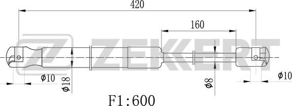 Zekkert GF-2389 - Ammortizatore pneumatico, Cofano bagagli / vano carico autozon.pro