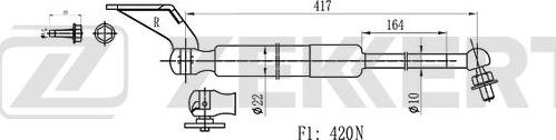 Zekkert GF-2382 - Ammortizatore pneumatico, Cofano bagagli / vano carico autozon.pro