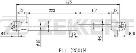 Zekkert GF-2299 - Ammortizzatore pneumatico, Cofano motore autozon.pro