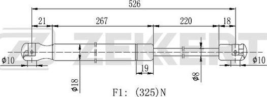 Zekkert GF-2291 - Ammortizatore pneumatico, Cofano bagagli / vano carico autozon.pro