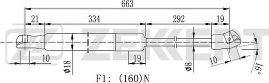 Zekkert GF-2245 - Ammortizzatore pneumatico, Cofano motore autozon.pro