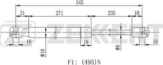 Zekkert GF-2240 - Ammortizatore pneumatico, Cofano bagagli / vano carico autozon.pro