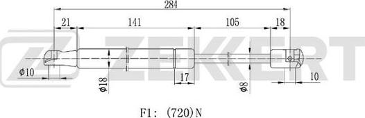 Zekkert GF-2241 - Ammortizzatore pneumatico, Cofano motore autozon.pro