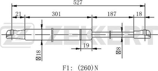 Zekkert GF-2257 - Ammortizzatore pneumatico, Cofano motore autozon.pro