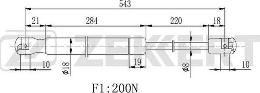 Zekkert GF-2261 - Ammortizzatore pneumatico,Lunotto posteriore autozon.pro