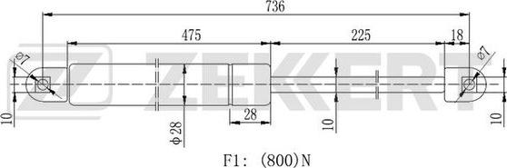 Zekkert GF-2263 - Ammortizatore pneumatico, Cofano bagagli / vano carico autozon.pro