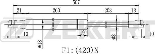 Zekkert GF-2203 - Ammortizatore pneumatico, Cofano bagagli / vano carico autozon.pro