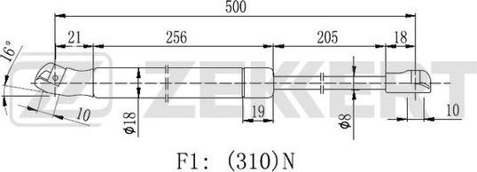 Zekkert GF-2215 - Ammortizzatore pneumatico, Cofano motore autozon.pro