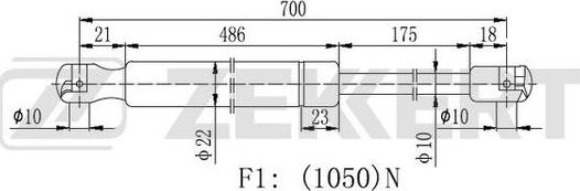 Zekkert GF-2213 - Ammortizatore pneumatico, Cofano bagagli / vano carico autozon.pro