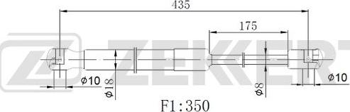 Zekkert GF-2289 - Ammortizatore pneumatico, Cofano bagagli / vano carico autozon.pro