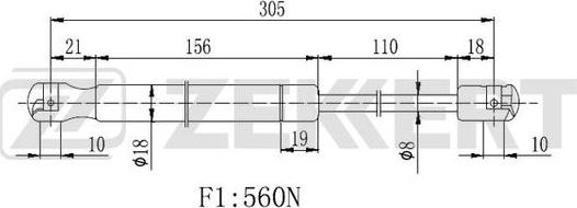 Zekkert GF-2235 - Ammortizatore pneumatico, Cofano bagagli / vano carico autozon.pro