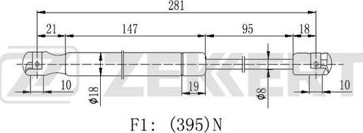 Zekkert GF-2230 - Ammortizatore pneumatico, Cofano bagagli / vano carico autozon.pro