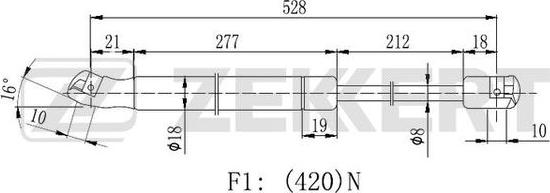 Zekkert GF-2232 - Ammortizatore pneumatico, Cofano bagagli / vano carico autozon.pro