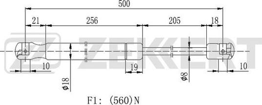 Zekkert GF-2225 - Ammortizatore pneumatico, Cofano bagagli / vano carico autozon.pro