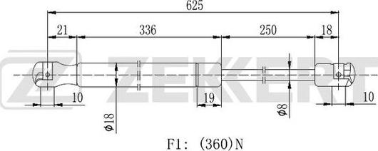 Zekkert GF-2220 - Ammortizatore pneumatico, Cofano bagagli / vano carico autozon.pro