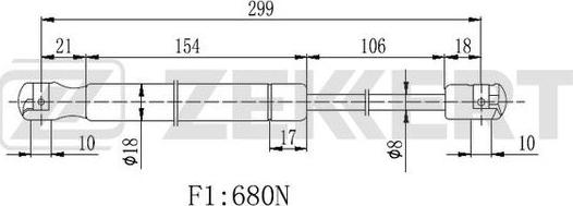 Zekkert GF-2227 - Ammortizzatore pneumatico, Cofano motore autozon.pro