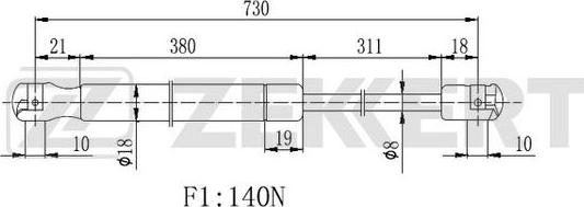 Zekkert GF-2279 - Ammortizzatore pneumatico, Cofano motore autozon.pro