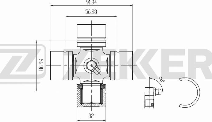 Zekkert KG-1073 - Giunto, Albero longitudinale autozon.pro