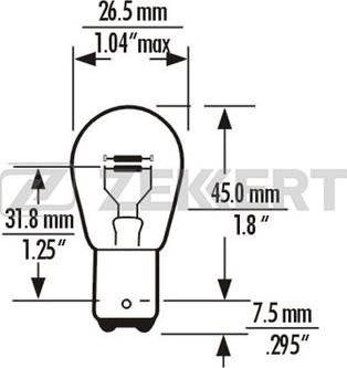 Zekkert LP-1089 - Lampadina, Luce stop / Luce posteriore autozon.pro