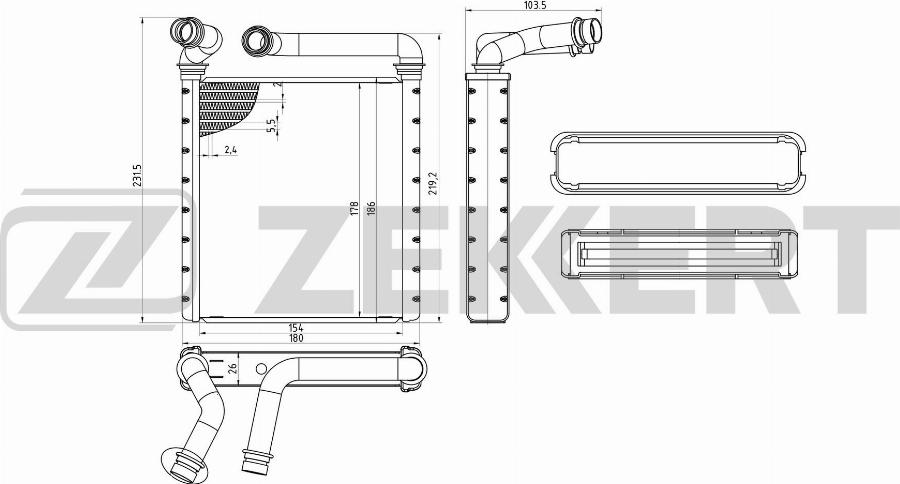 Zekkert MK-5152 - Scambiatore calore, Riscaldamento abitacolo autozon.pro