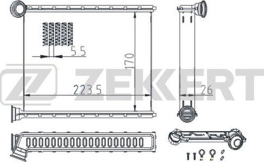 Zekkert MK-5114 - Scambiatore calore, Riscaldamento abitacolo autozon.pro