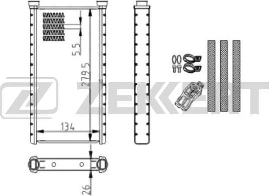 Zekkert MK-5133 - Scambiatore calore, Riscaldamento abitacolo autozon.pro