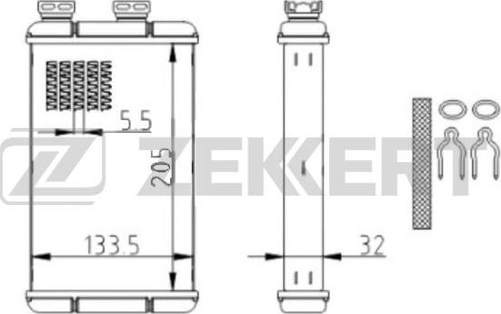 Zekkert MK-5132 - Scambiatore calore, Riscaldamento abitacolo autozon.pro