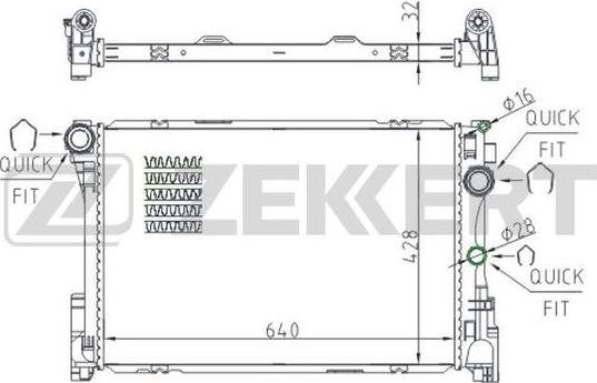 Zekkert MK-1513 - Radiatore, Raffreddamento motore autozon.pro