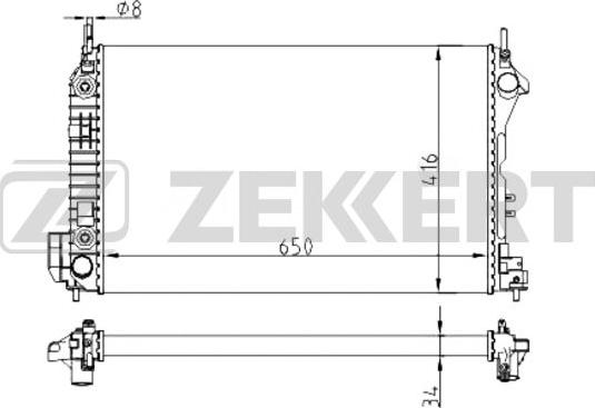 Zekkert MK-1525 - Radiatore, Raffreddamento motore autozon.pro