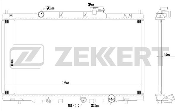 Zekkert MK-1570 - Radiatore, Raffreddamento motore autozon.pro