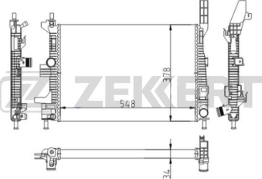 Zekkert MK-1618 - Radiatore, Raffreddamento motore autozon.pro