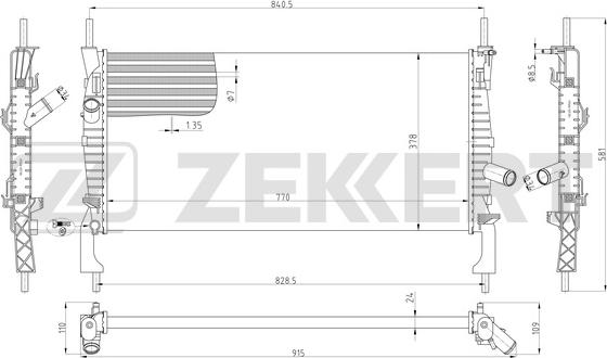 Zekkert MK-1040 - Radiatore, Raffreddamento motore autozon.pro