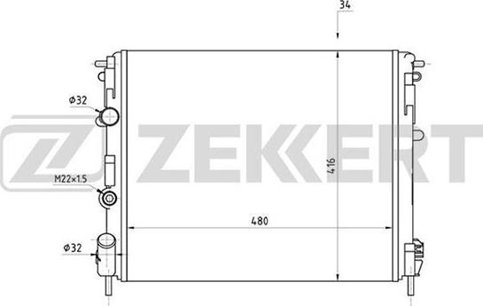 Zekkert MK-1042 - Radiatore, Raffreddamento motore autozon.pro