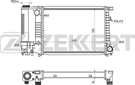 Zekkert MK-1001 - Radiatore, Raffreddamento motore autozon.pro