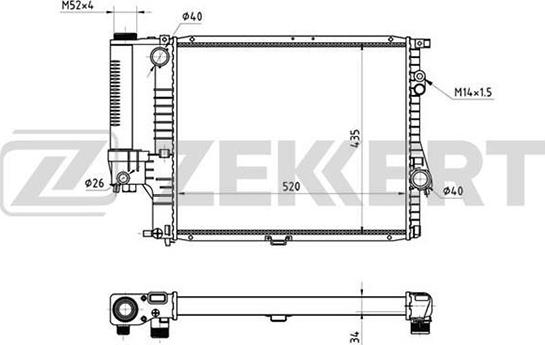 Zekkert MK-1003 - Radiatore, Raffreddamento motore autozon.pro