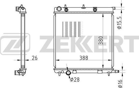 Zekkert MK-1074 - Radiatore, Raffreddamento motore autozon.pro