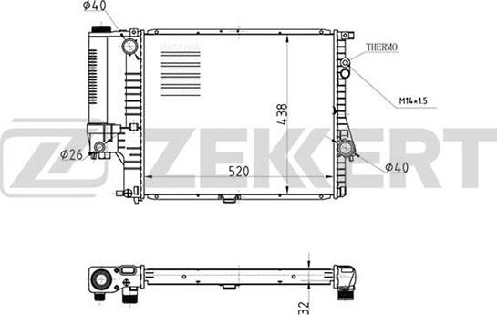 Zekkert MK-1072 - Radiatore, Raffreddamento motore autozon.pro